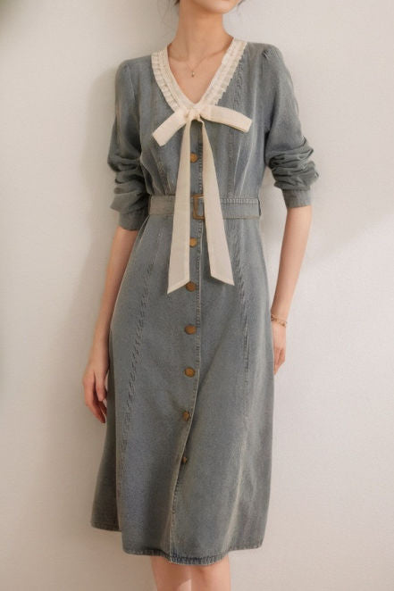 Elegant and Stylish Denim Dress - liwisi