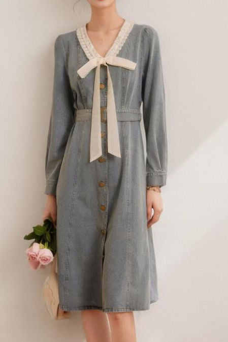 Elegant and Stylish Denim Dress - liwisi
