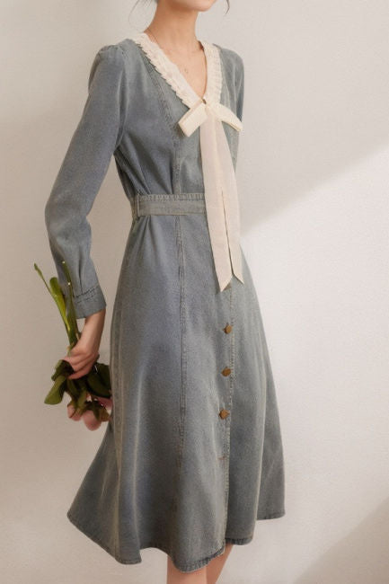 Elegant and Stylish Denim Dress - liwisi