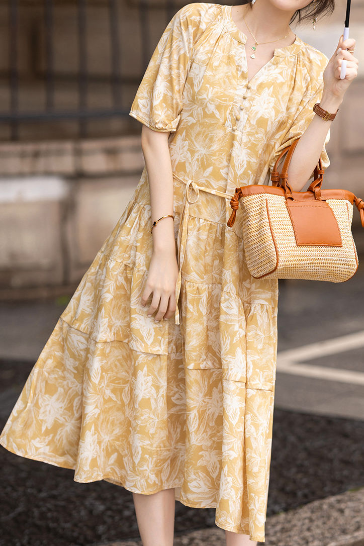 French-Style Elegant Printed Dress - liwisi