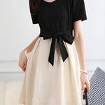 Elegant Color-Block Paneled Dress - liwisi