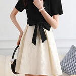 Elegant Color-Block Paneled Dress - liwisi
