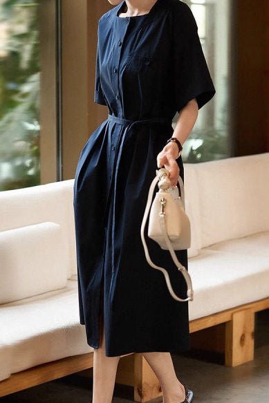 French-Temperament Square-Neck Dress - liwisi