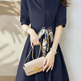 Stylish V-Neck Tie-Waist Dress - liwisi