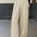 Casual High-Waist Pleated Trousers