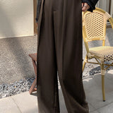 Casual High-Waist Pleated Trousers