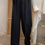 Casual High-Waist Pleated Trousers