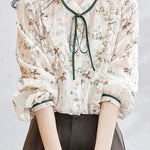 French-Style Floral Long-Sleeve Shirt - liwisi