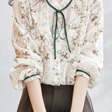 French-Style Floral Long-Sleeve Shirt - liwisi