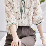 French-Style Floral Long-Sleeve Shirt - liwisi