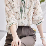 French-Style Floral Long-Sleeve Shirt - liwisi