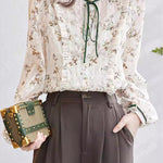 French-Style Floral Long-Sleeve Shirt - liwisi