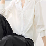 Early Autumn French-Style Lace-Trimmed Long-Sleeve Shirt - liwisi