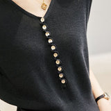 Casual Office-Ready V-Neck Three-Quarter Sleeve Knit Top - liwisi