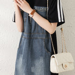 Casual Paneled Denim Dress - liwisi