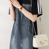 Casual Paneled Denim Dress - liwisi