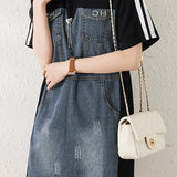 Casual Paneled Denim Dress - liwisi