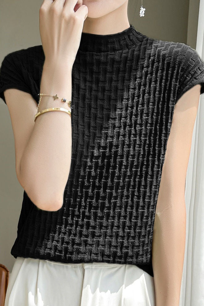 Stylish Casual Knit Short Sleeve - liwisi