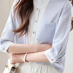 Stylish Striped Three-Quarter Sleeve Shirt - liwisi
