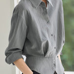 Early Autumn French-Temperament Fitted-Waist Long-Sleeve Shirt - liwisi
