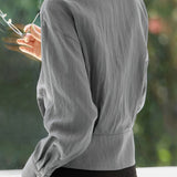Early Autumn French-Temperament Fitted-Waist Long-Sleeve Shirt - liwisi