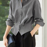 Early Autumn French-Temperament Fitted-Waist Long-Sleeve Shirt - liwisi