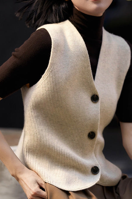 Early Autumn Warm Knit Sleeveless Vest - liwisi