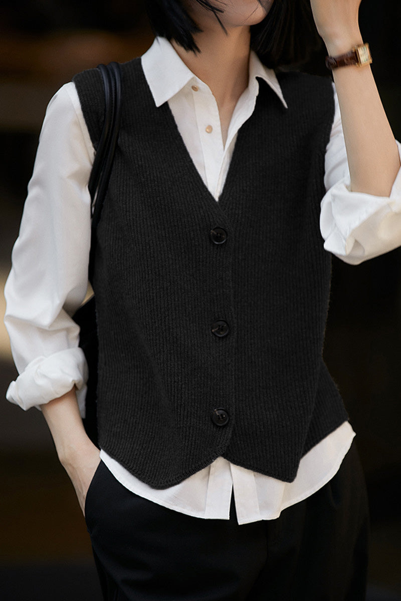 Early Autumn Warm Knit Sleeveless Vest - liwisi