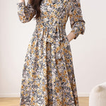 Early Autumn French Floral Maxi Dress - liwisi