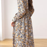 Early Autumn French Floral Maxi Dress - liwisi