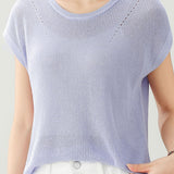 Simple Solid Color Elegant Knit Sweater - liwisi