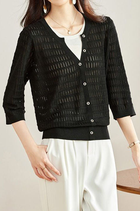 Early Autumn Gentle and Elegant Fake Two-Piece Knit Sweater - liwisi