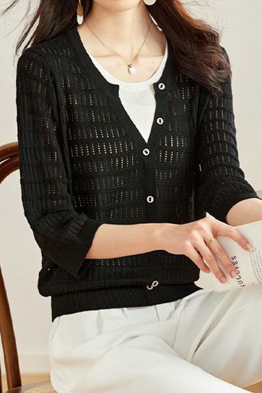 Early Autumn Gentle and Elegant Fake Two-Piece Knit Sweater - liwisi