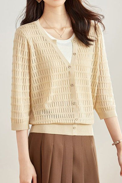 Early Autumn Gentle and Elegant Fake Two-Piece Knit Sweater - liwisi
