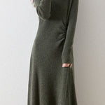 Early Autumn Elegant Drawstring Slim Knit Dress - liwisi