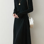 Early Autumn Elegant Drawstring Slim Knit Dress - liwisi