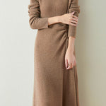 Early Autumn Elegant Drawstring Slim Knit Dress - liwisi