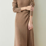 Early Autumn Elegant Drawstring Slim Knit Dress - liwisi