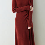 Early Autumn Elegant Drawstring Slim Knit Dress - liwisi