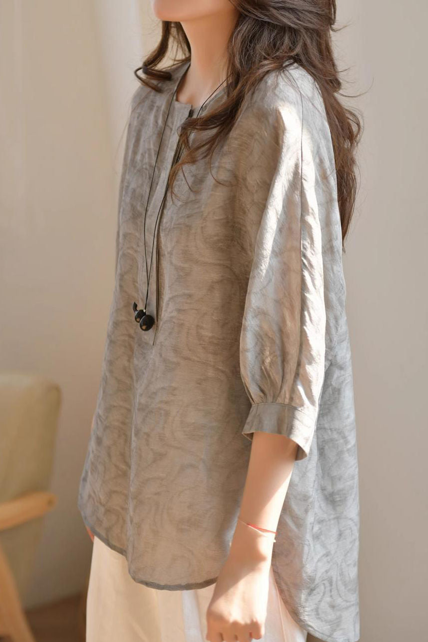 Literary Retro Printed Shirt - liwisi