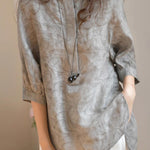 Literary Retro Printed Shirt - liwisi