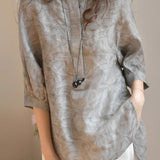 Literary Retro Printed Shirt - liwisi