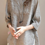 Literary Retro Printed Shirt - liwisi