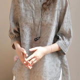 Literary Retro Printed Shirt - liwisi