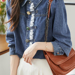 Fashionable and versatile denim jacket - liwisi