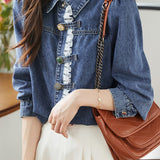 Fashionable and versatile denim jacket - liwisi
