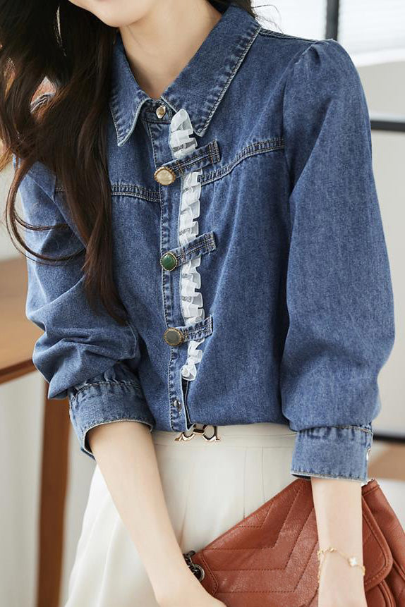 Fashionable and versatile denim jacket - liwisi