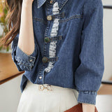 Fashionable and versatile denim jacket - liwisi