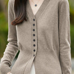 Early autumn gentle V-neck knit cardigan - liwisi