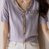 Fashionable Casual V-Neck Knitwear - liwisi